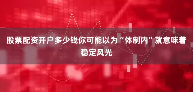 股票配资开户多少钱你可能以为“体制内”就意味着稳定风光
